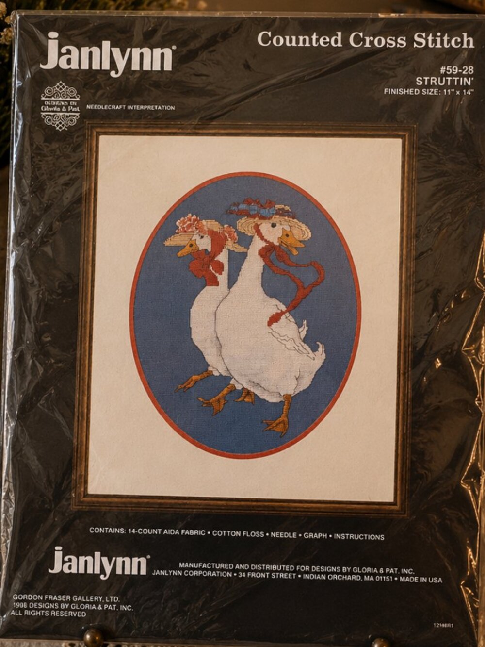 Vintage 1986 Janlynn Struttin’ Geese Counted Cross Stitch Kit #59-28 NOS Sealed